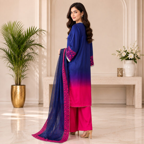 Blue And Pink Pakistani Silk Suit Wholesale (2) Blue And Pink Pakistani Silk Suit Wholesale