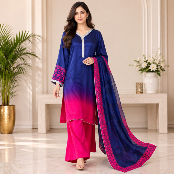 Blue And Pink Pakistani Silk Suit Wholesale Blue And Pink Pakistani Silk Suit Wholesale