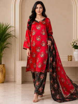 Bright Red Pakistani Silk Suit Wholesale USA Bright Red Pakistani Silk Suit Wholesale USA