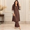 Brown Dhanak Pakistani Suit USA Brown Dhanak Pakistani Suit USA