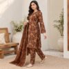 Brown Lawn Pakistani Suit USA (2) Brown Lawn Pakistani Suit USA