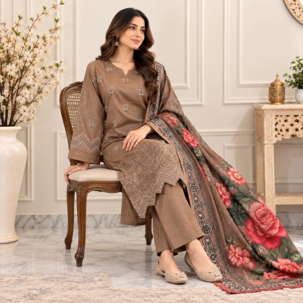 Brown Wholesale Pakistani Lawn Suit (2) Brown Wholesale Pakistani Lawn Suit