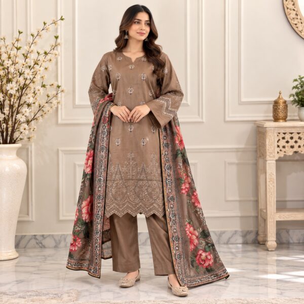 Brown Wholesale Pakistani Lawn Suit Brown Wholesale Pakistani Lawn Suit