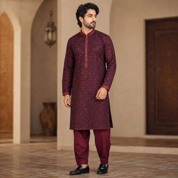 Burgundy Kurta Pajama For Wedding Burgundy Kurta Pajama For Wedding