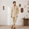 Champagne Kurta Pajama For Wedding Guest (2) Champagne Kurta Pajama For Wedding Guest