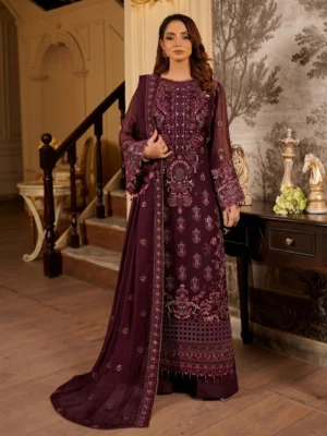 Dark Sienna Pakistani Chiffon Suit USA Dark Sienna Pakistani Chiffon Suit USA
