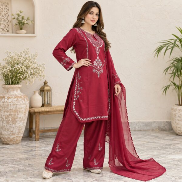 Deep Magenta Dhanak Suit USA (2) Deep Magenta Dhanak Suit USA