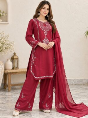 Deep Magenta Dhanak Suit USA Deep Magenta Dhanak Suit USA