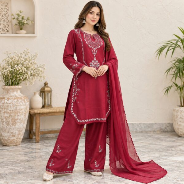 Deep Magenta Dhanak Suit USA Deep Magenta Dhanak Suit USA