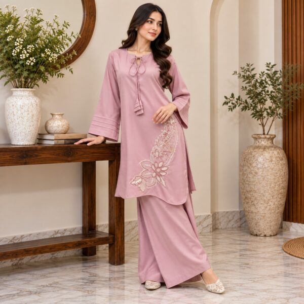 Dusty Pink Dhanak Suit USA (2) Dusty Pink Dhanak Suit USA