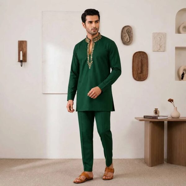 Emerald Kurta Pajama For Wedding (2) Emerald Kurta Pajama For Wedding