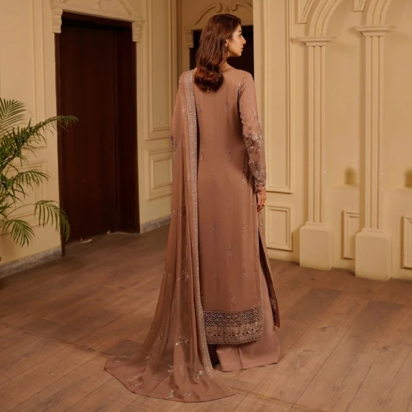 French Beige Pakistani Chiffon Suit USA French Beige Pakistani Chiffon Suit USA