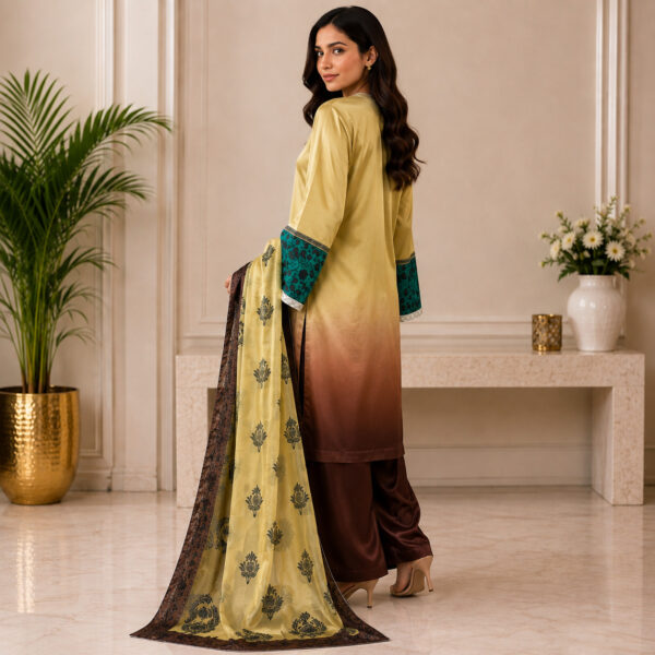 Golden Brown Pakistani Silk Suit USA (2) Golden Brown Pakistani Silk Suit USA