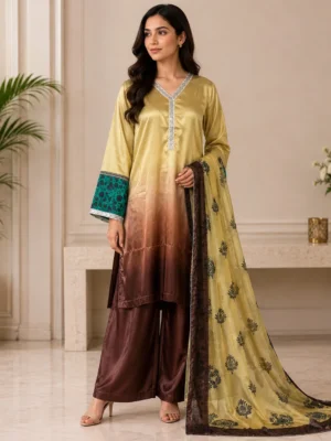 Golden Brown Pakistani Silk Suit USA Golden Brown Pakistani Silk Suit USA