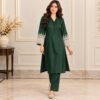 Green Dhanak Suit USA Green 2 piece Dhanak Suit USA