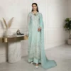 Greenish Cyan Wholesale Chiffon Suit USA Greenish Cyan Wholesale Chiffon Suit USA