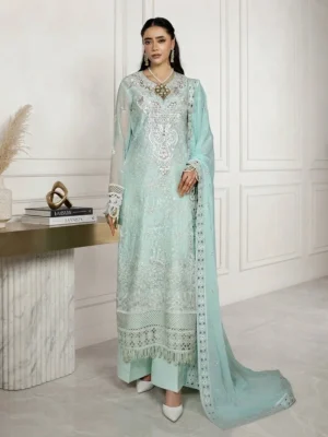 Greenish Cyan Wholesale Chiffon Suit USA Greenish Cyan Wholesale Chiffon Suit USA