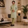 Grey Olive Kurta Pajama For Wedding Guest Grey Olive Kurta Pajama For Wedding Guest