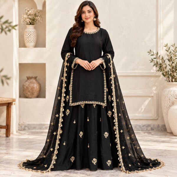 Jet Black Wholesale Pakistani Party Wear Jet Black Wholesale Pakistani Party Wear