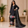 Jet Black Pakistani Silk Suit USA Jet Black Pakistani Silk Suit USA