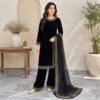 Jet Black Pakistani Velvet Suit USA Jet Black Pakistani Velvet Suit USA