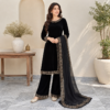 Jet Black Pakistani Velvet Suit USA Jet Black Pakistani Velvet Suit USA