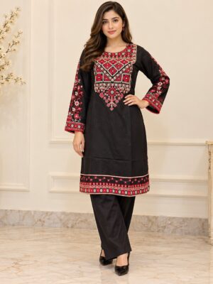 Jet Black Wholesale Lawn Suit Jet Black Wholesale Lawn Suit