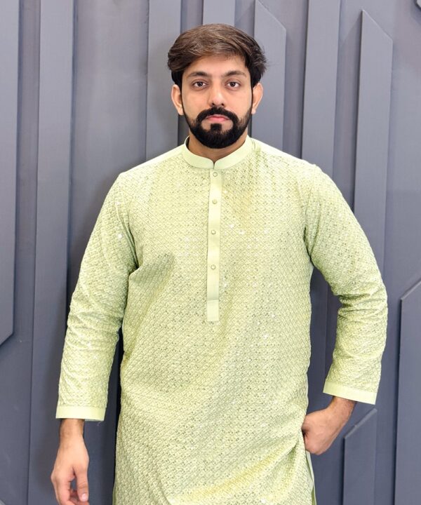Light-green-Kurta Pajama For Wedding (2) Light-green-Kurta Pajama For Wedding