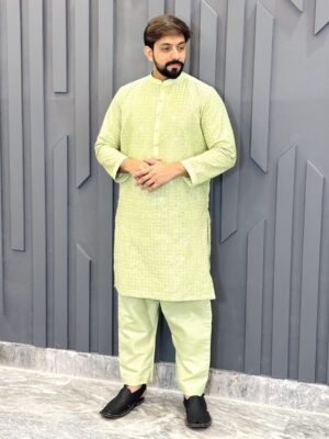 Light-green-Kurta Pajama For Wedding Light-green-Kurta Pajama For Wedding