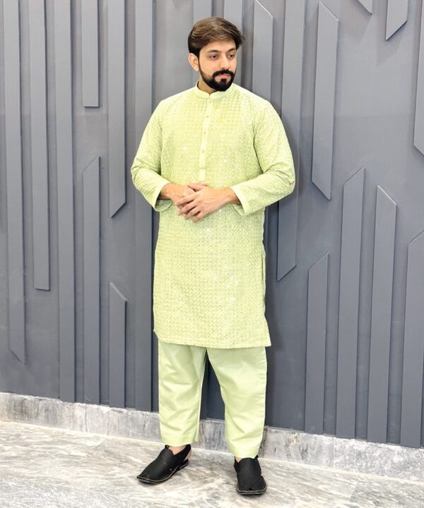 Light-green-Kurta Pajama For Wedding Light-green-Kurta Pajama For Wedding