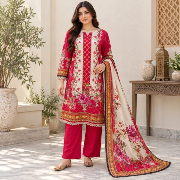 Magenta Pink Pakistani Lawn Suit Magenta Pink Pakistani Lawn Suit