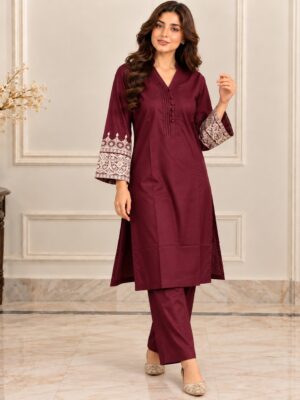 Maroon Dhanak Pakistani Suit USA Maroon Dhanak Pakistani Suit USA