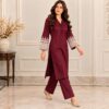 Maroon Dhanak Pakistani Suit USA (2) Maroon Dhanak Pakistani Suit USA