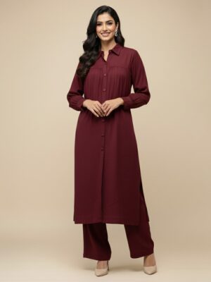 Maroon Pakistani Dhanak Suit Maroon Pakistani Dhanak Suit
