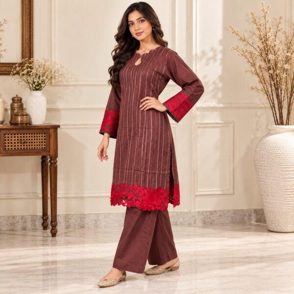 Maroon Wholesale Pakistani Lawn Suit (2) Maroon Wholesale Pakistani Lawn Suit
