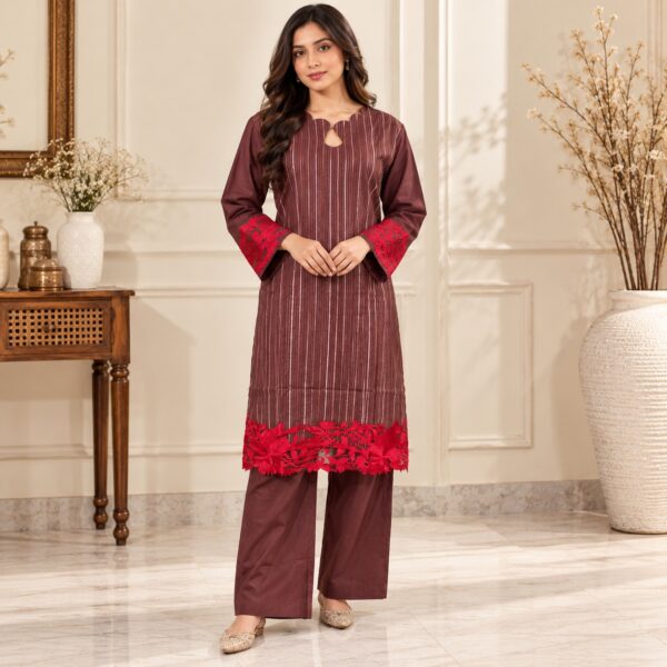 Maroon Wholesale Pakistani Lawn Suit Maroon Wholesale Pakistani Lawn Suit