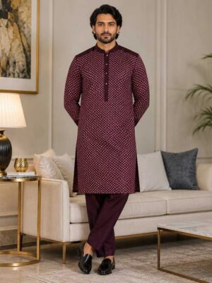 Maroon-wholesale kurta pajama for wedding Maroon-wholesale kurta pajama for wedding