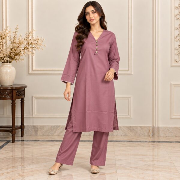 Mauve Pakistani Dhanak Suit Mauve Pakistani Dhanak Suit