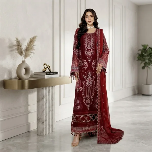 Mehroom Pakistani Chiffon Suit USA Mehroom Pakistani Chiffon Suit USA