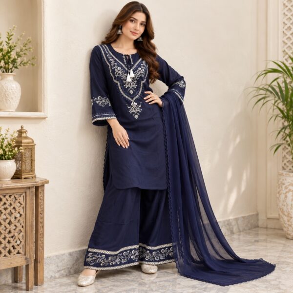 Navy Blue Dhanak Suit USA (2) Navy Blue Dhanak Suit USA