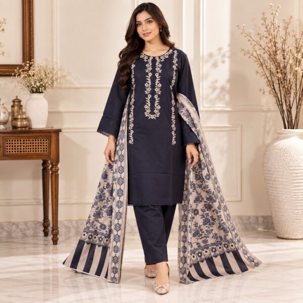 Navy Blue Lawn Suit Wholesale Navy Blue Lawn Suit Wholesale