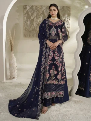 Navy Blue Pakistani Chiffon Suit USA Navy Blue Pakistani Chiffon Suit USA