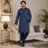 Navy blue kurta pajama for wedding guest (2) Navy blue kurta pajama for wedding guest