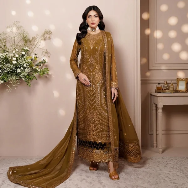 Oak Brown Wholesale Chiffon Suit USA Oak Brown Wholesale Chiffon Suit USA