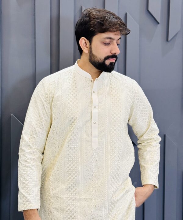 Off-White-Kurta Pajama For Wedding (2) Off-White-Kurta Pajama For Wedding