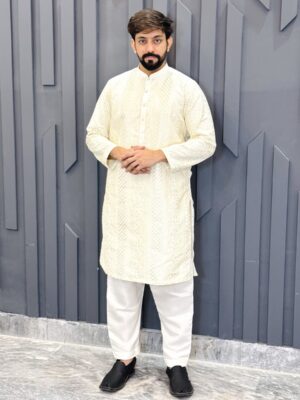 Off-White-Kurta Pajama For Wedding Off-White-Kurta Pajama For Wedding