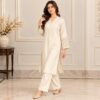 Off-White Pakistani Dhanak Suit (2) Off-White Pakistani Dhanak Suit