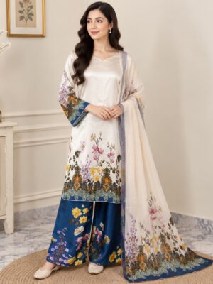 Off-White Pakistani Silk Suit USA Off-White Pakistani Silk Suit USA