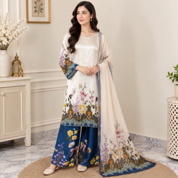 Off-White Pakistani Silk Suit USA Off-White Pakistani Silk Suit USA
