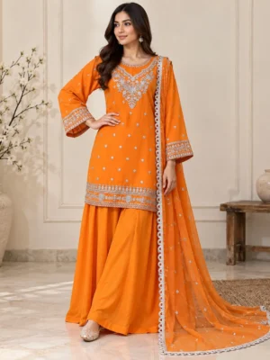 Orange Wholesale Chiffon Suit USA Orange Wholesale Chiffon Suit USA
